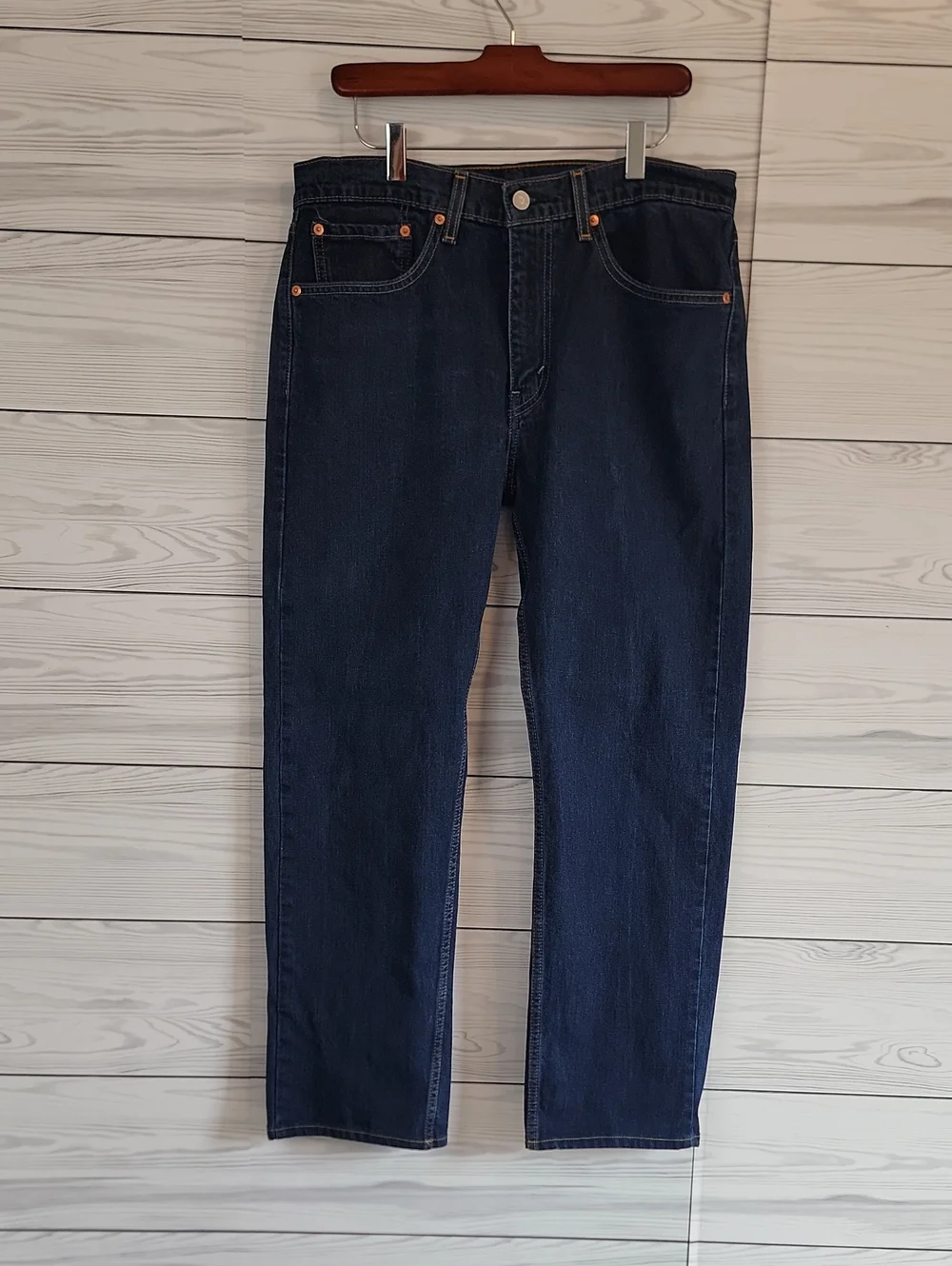 Levi's 505 Blue Denim Straight-Leg Jeans Mens Size 34